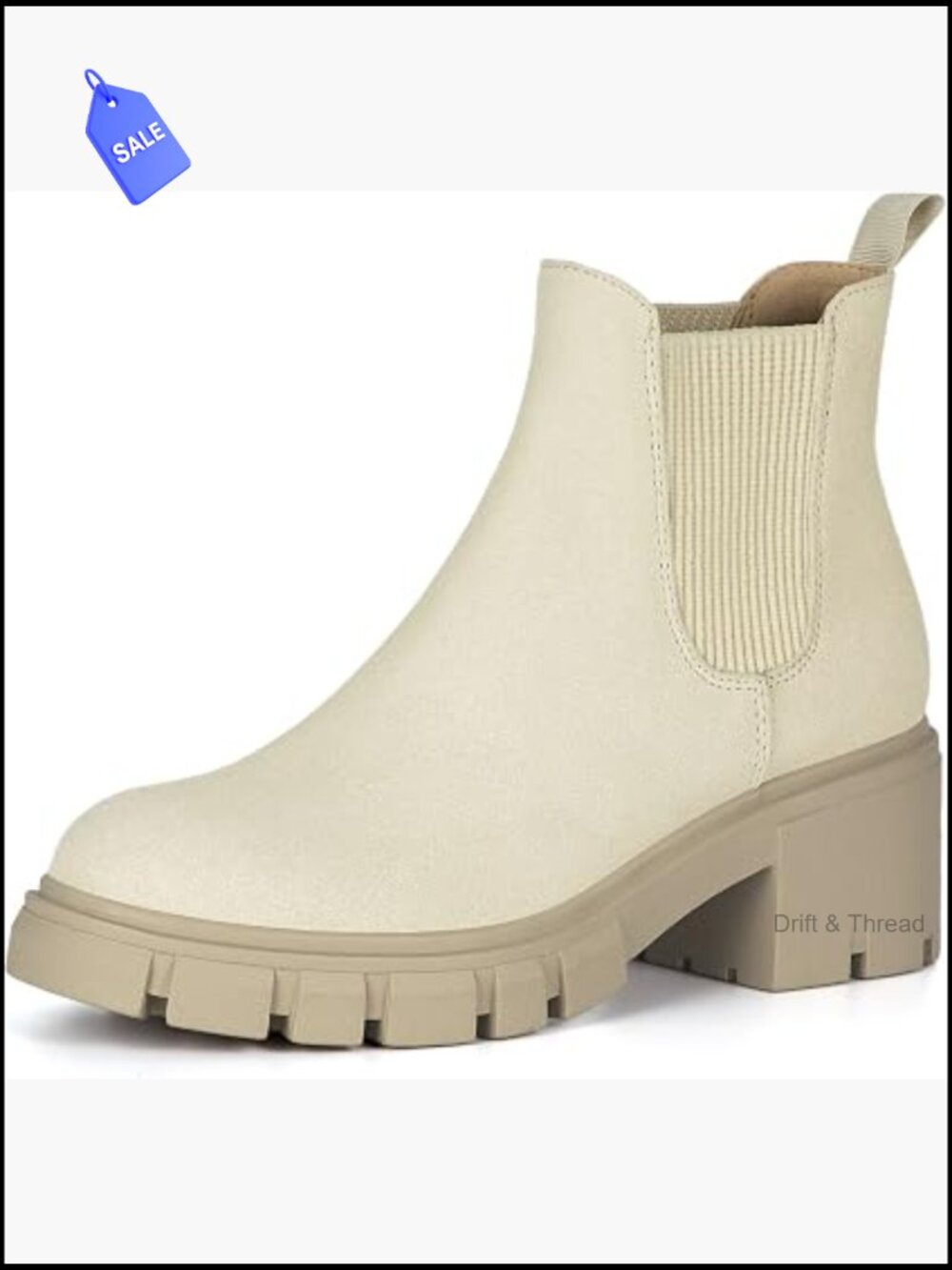 Women's Chelsea Ankle Boots Block Heel Side Elastic Gore Slip On Round Toe